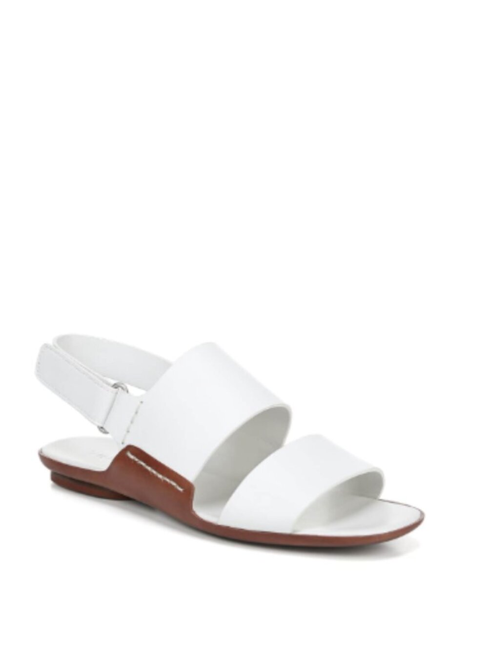 Vince Telsa Flat Leather Slingback Sandals in White